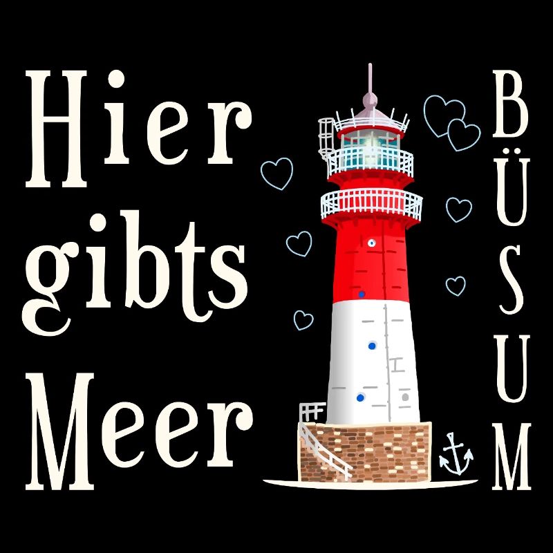 Büsum, Drawing Lighthouse, Here is the sea