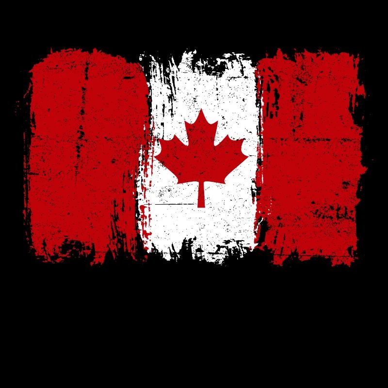 Grunge Canada Flag Maple Leaf Art