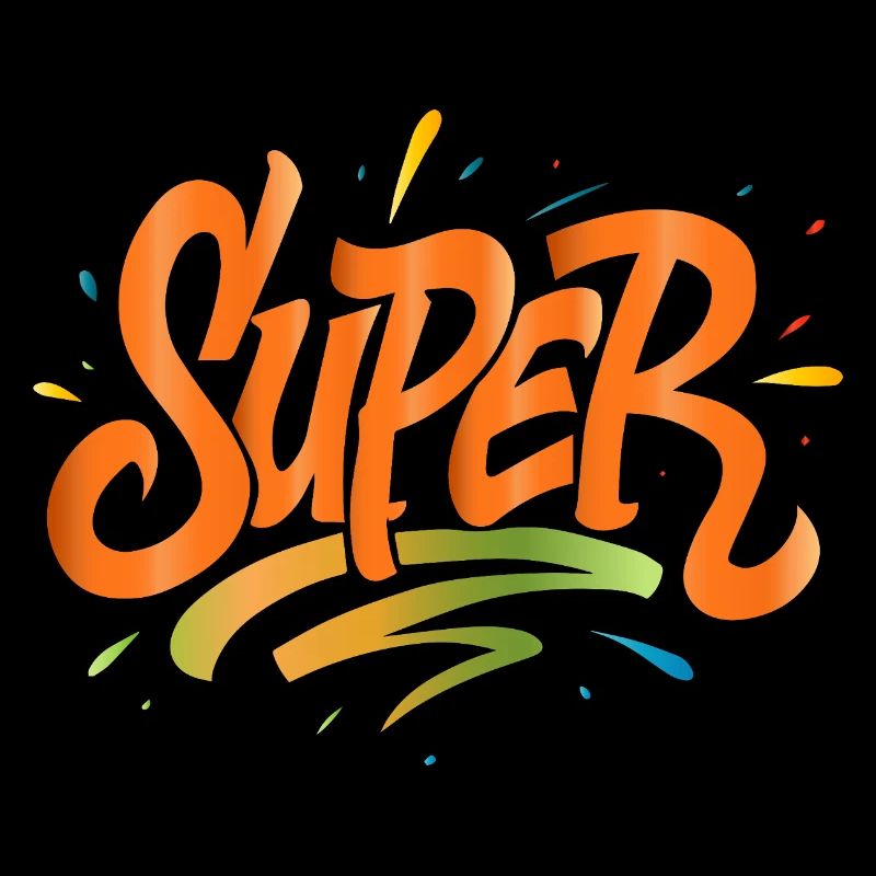 Super – Colourful lettering sparkles with energy