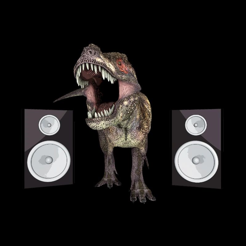 Loudspeaker boxes with dinosaurs