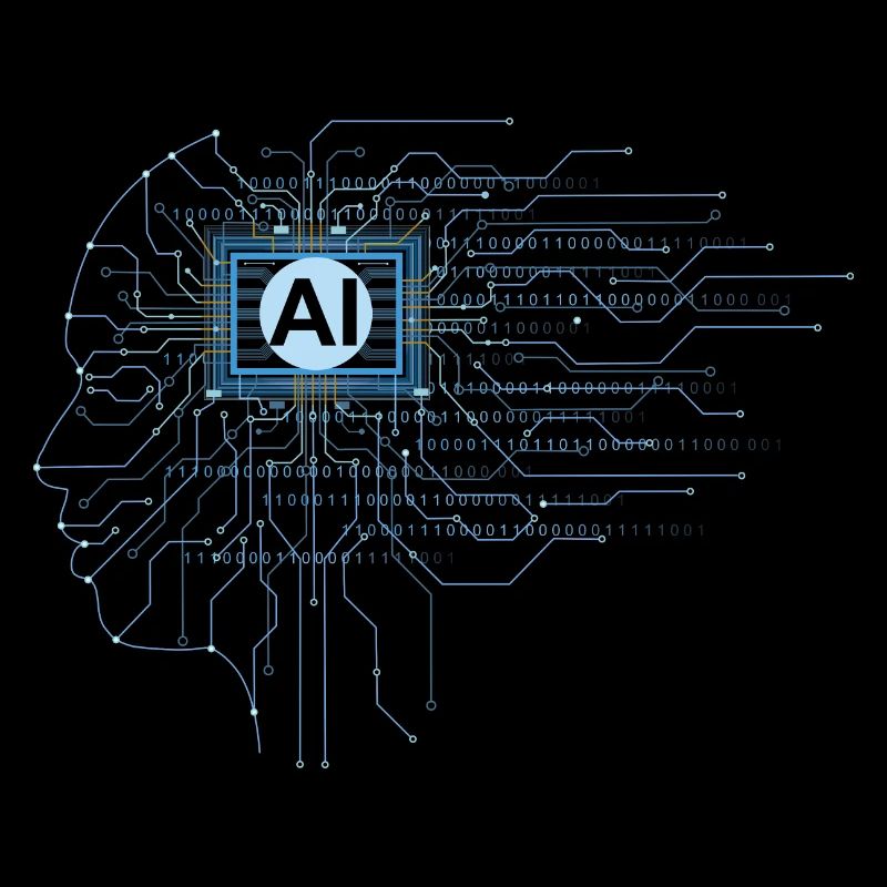 AI artificial intelligence shape of a head outline