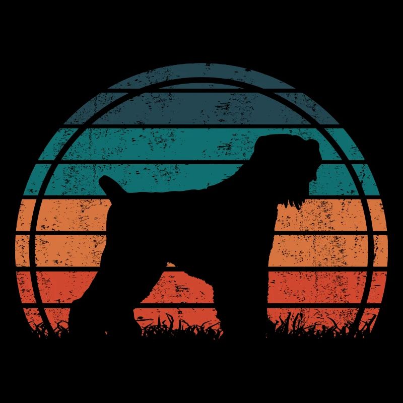 Black Russian Terrier Vintage Silhouette