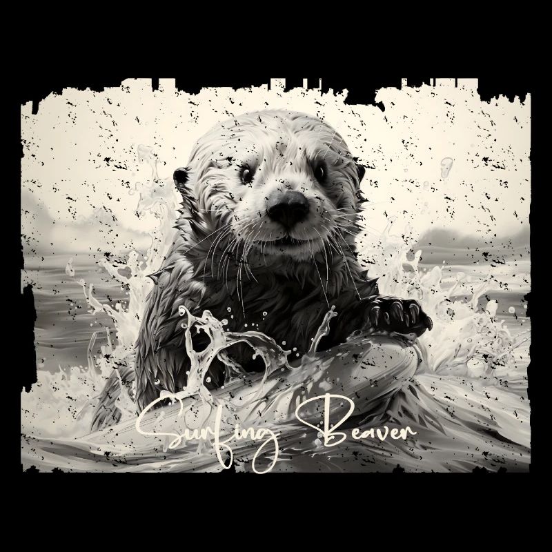Surfing Sea Otter