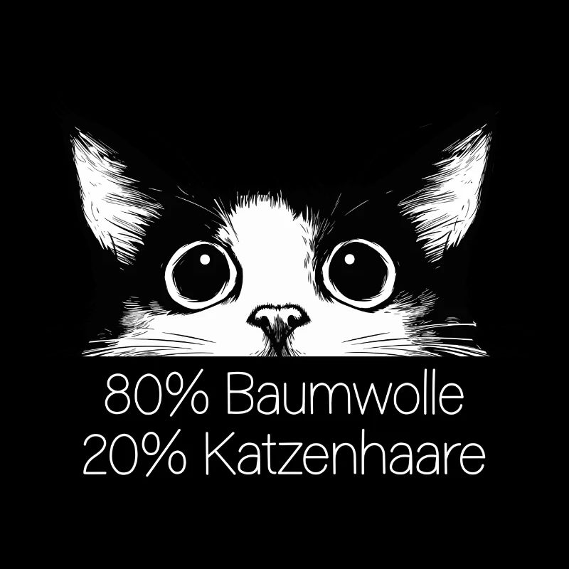 Chat 80 % coton 20 % poils de chat Dicton drôle