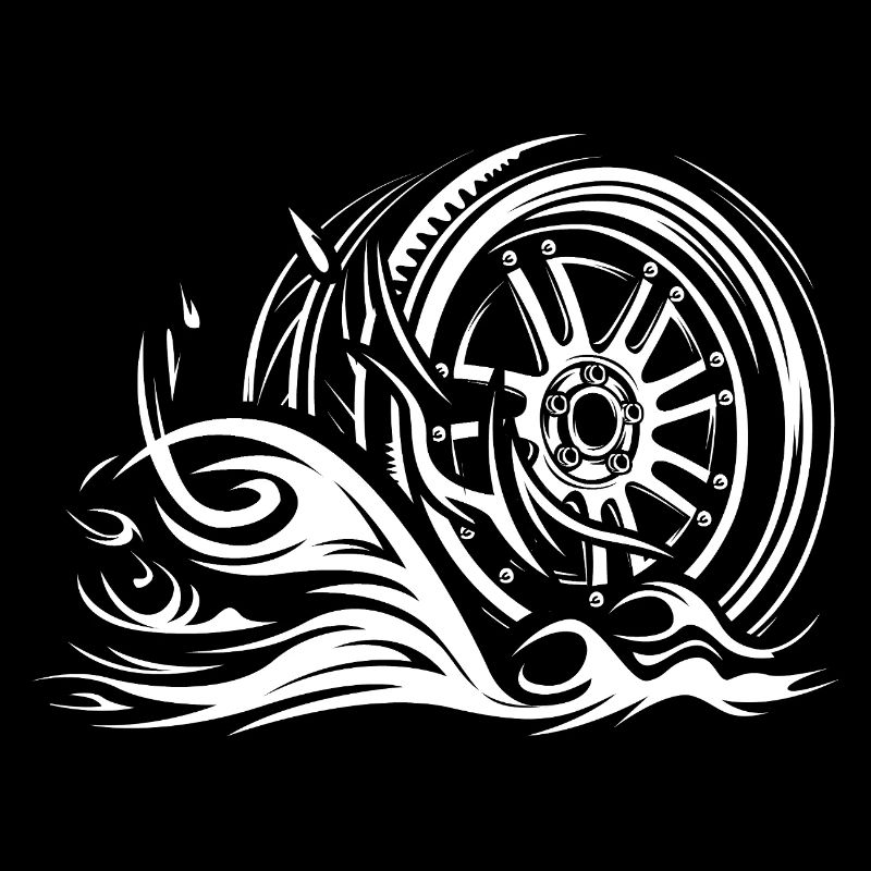Jante de course avec flammes – Tribal Auto Design