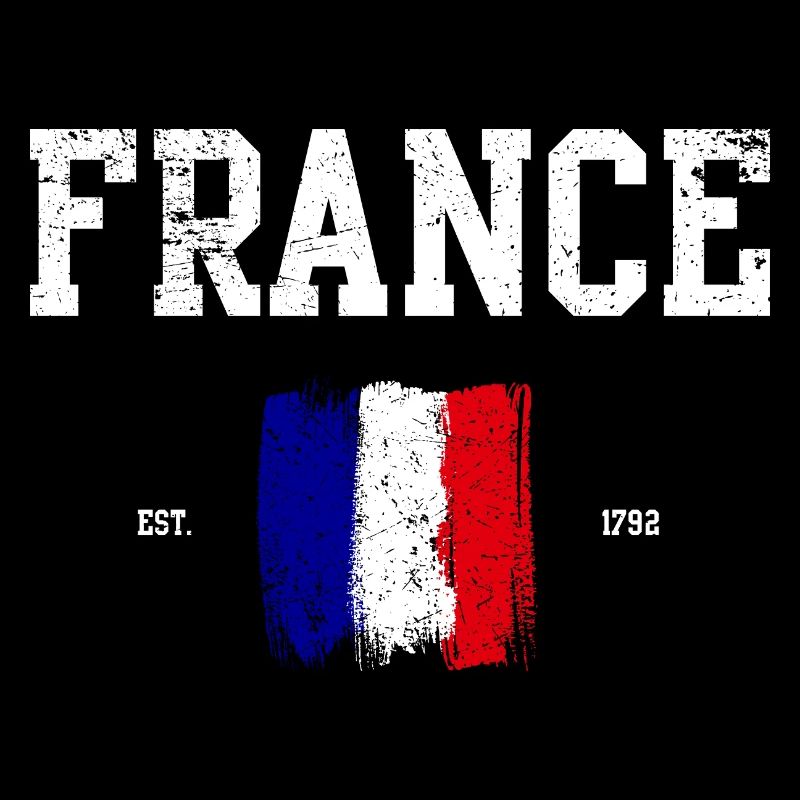 French Flag Paint Strokes Design