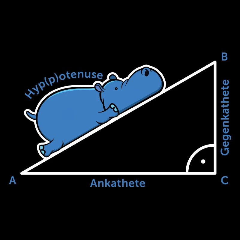 Hyppotenuse Pythagoras Mathe Hippo Lehrer Geschenk