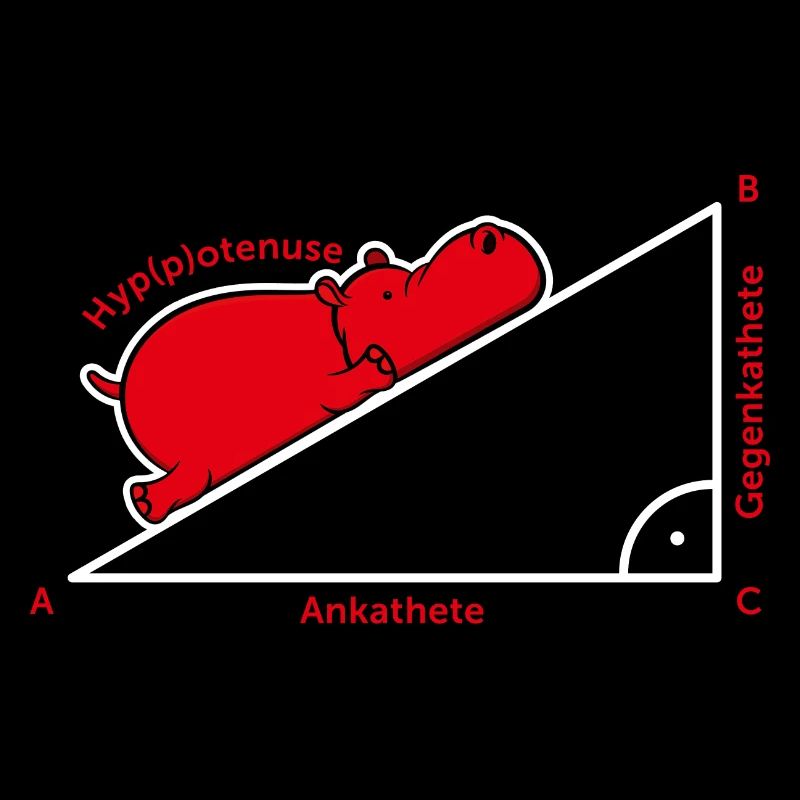 Hippotenuse Pythagoras Mathe Hippo Lehrer Geschenk