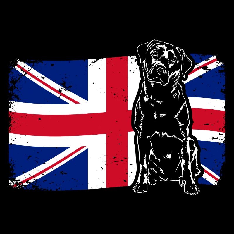 LABRADOR RETRIEVER Union Jack Flag Chiens Wilsigns