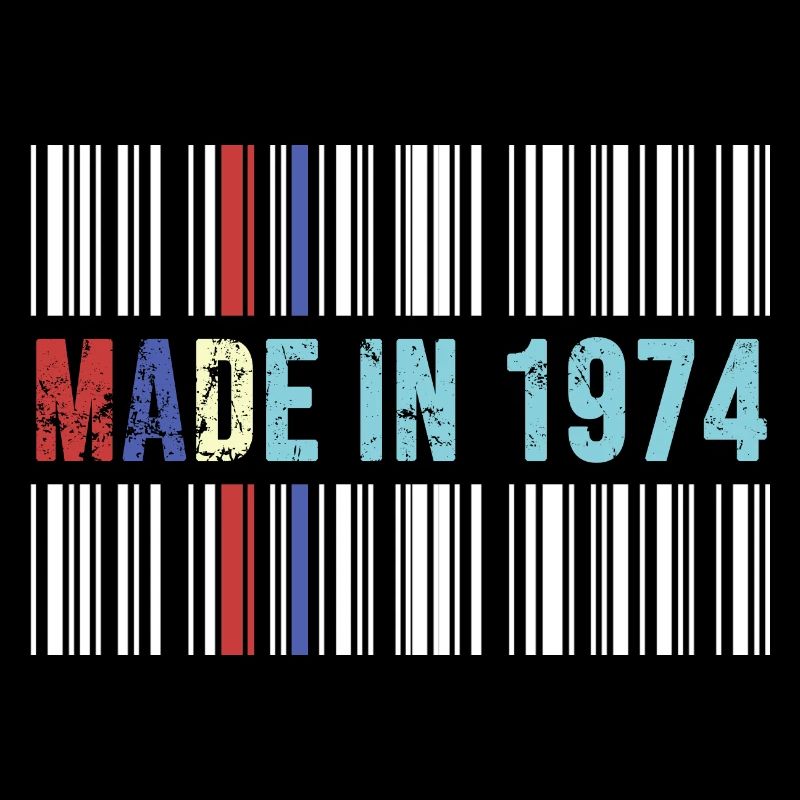 1974 birthday 48 years 48th anniversary retro barcode