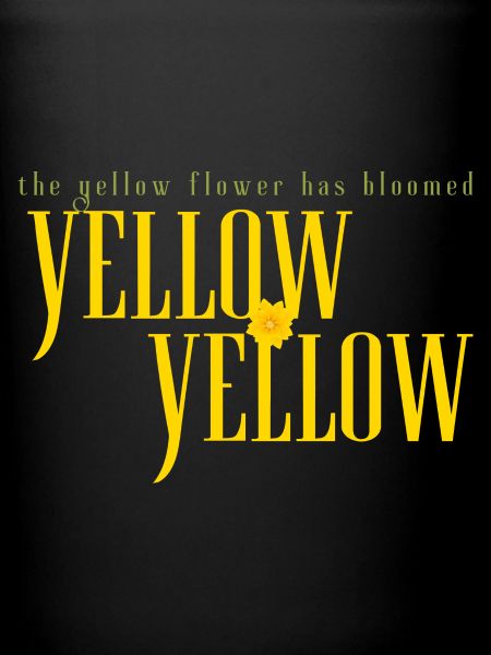 Typographie double jaune en gros avec floraison