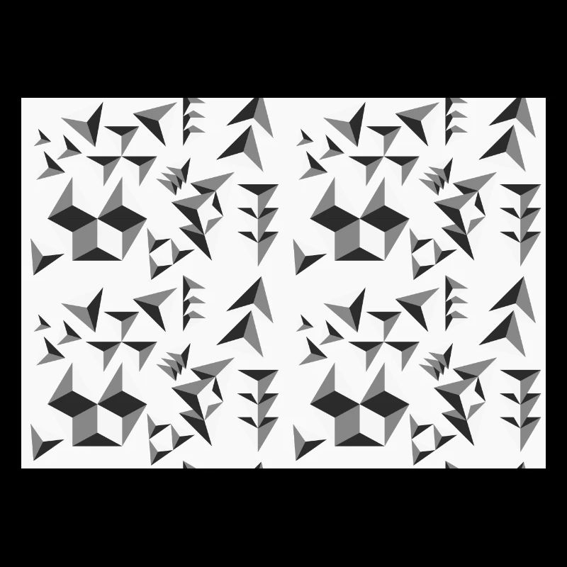 Déco motif pyramides noir et blanc