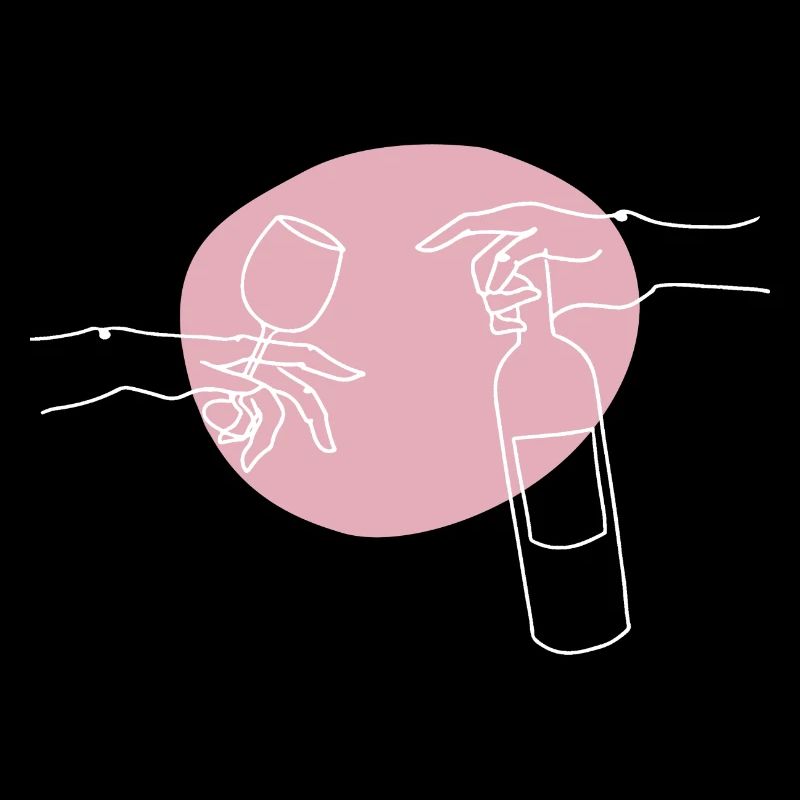 Bouteille de vin et verre à vin graphique