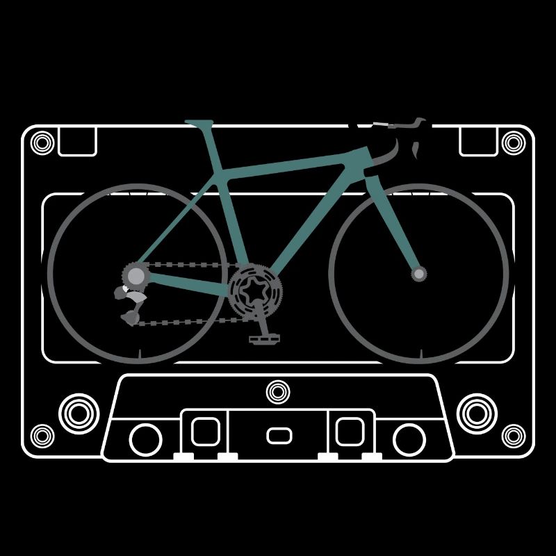 Teal Bicycle Blueprint Print