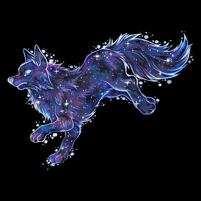 Cooler Galaxy Fuchs Wolf Galaxytier Sternzeichen