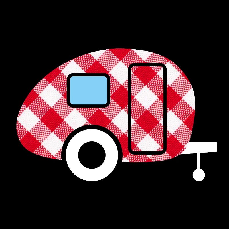 Caravan Wohnwagen kariert Karo Muster Camping Fan