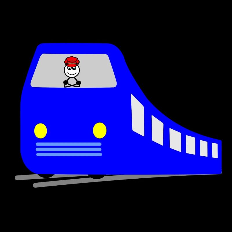 Train or metro on the rails with driver