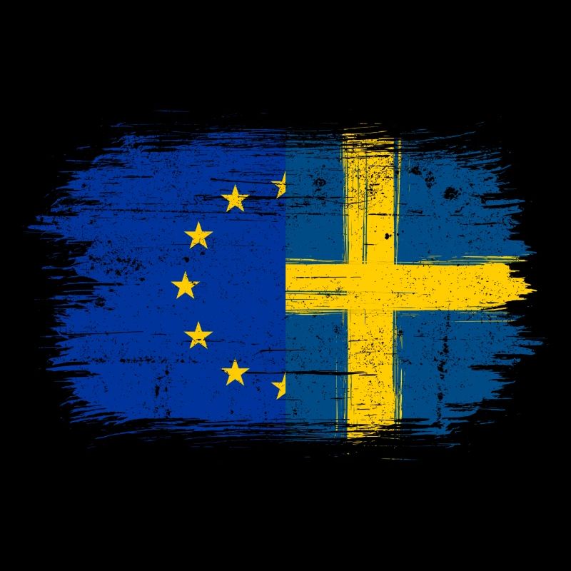 Drapeau pinceau UE-Suède Fusion