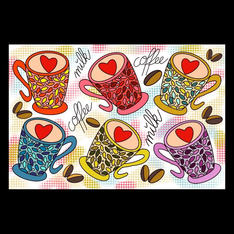 Lebendige Kaffeetassen Muster