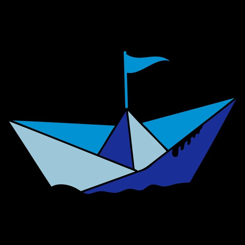 petit bateau en papier dans l'eau avec drapeau
