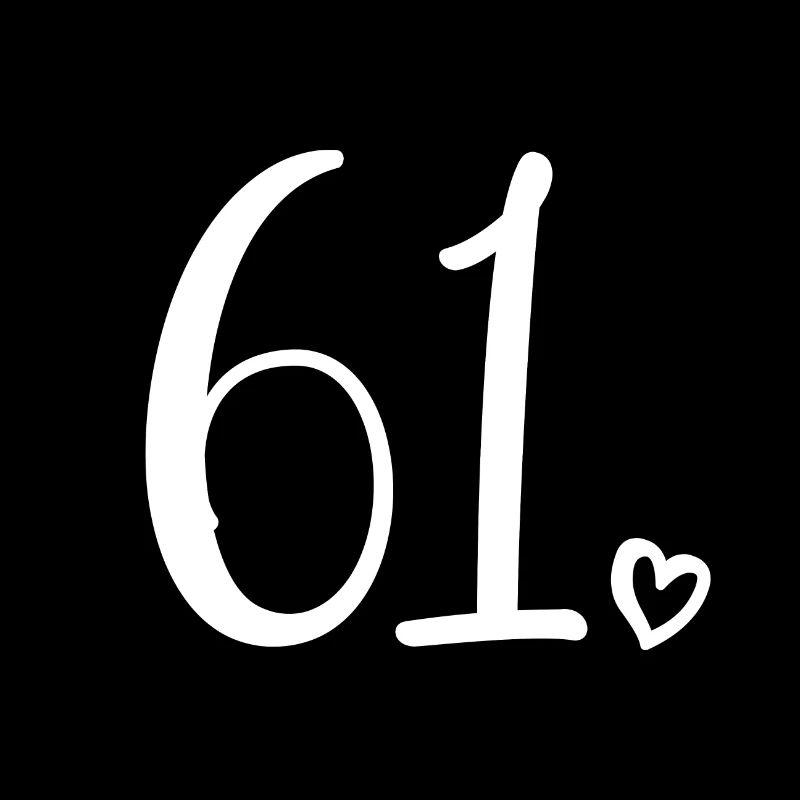 Cute Number 61, 61 Years Old, 61st Birthday Gift