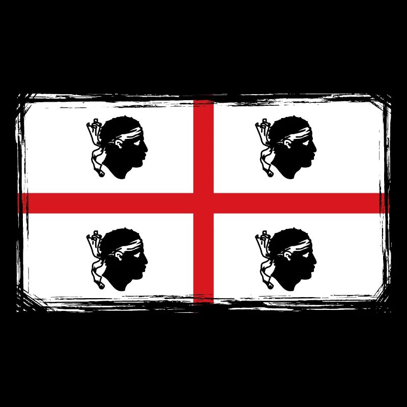 Sardaigne Drapeau Vintage Drapeau Sarde Occasion Look