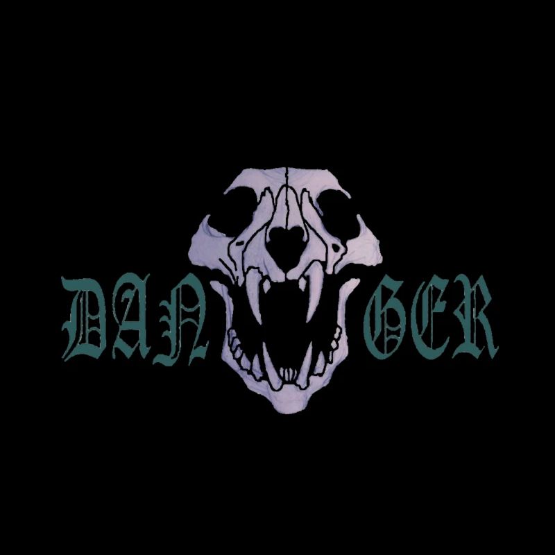 Crâne d’animal lettrage « Danger »