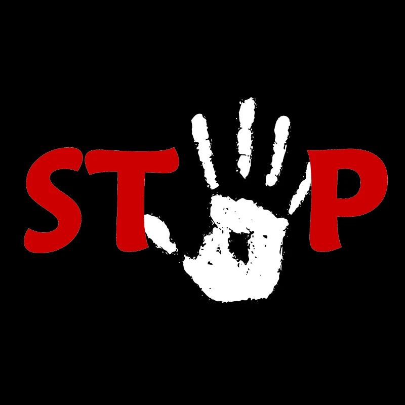 Main Stop en rouge blanc
