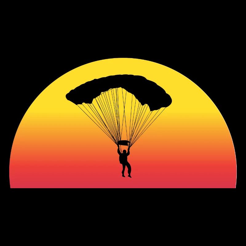 Saut en parachute aventureux au coucher du soleil