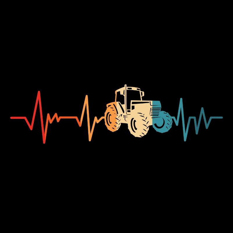 Retro Tractor Farmer Heartbeat Tractor Farmer