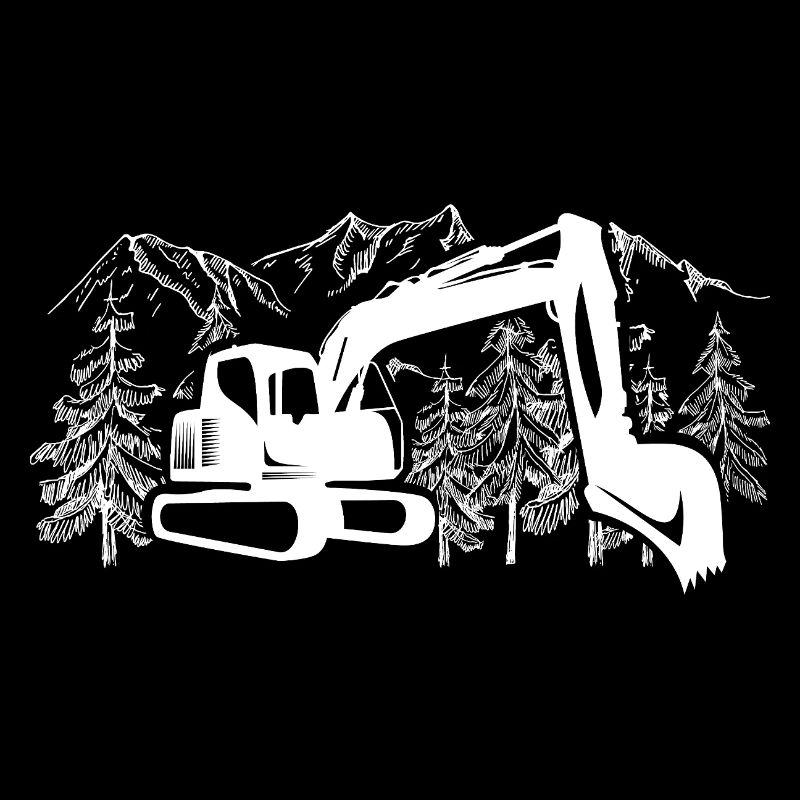 Bagger Silhouette Baugeräteführer Arbeit