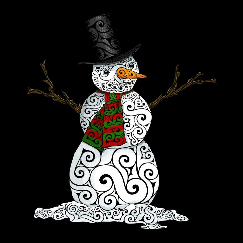 Glücklicher wirbelnder Schneemann