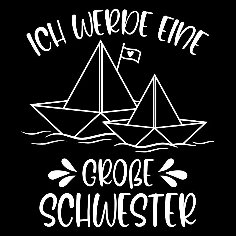 Ich werde eine große Schwester Papierschiff Schiff