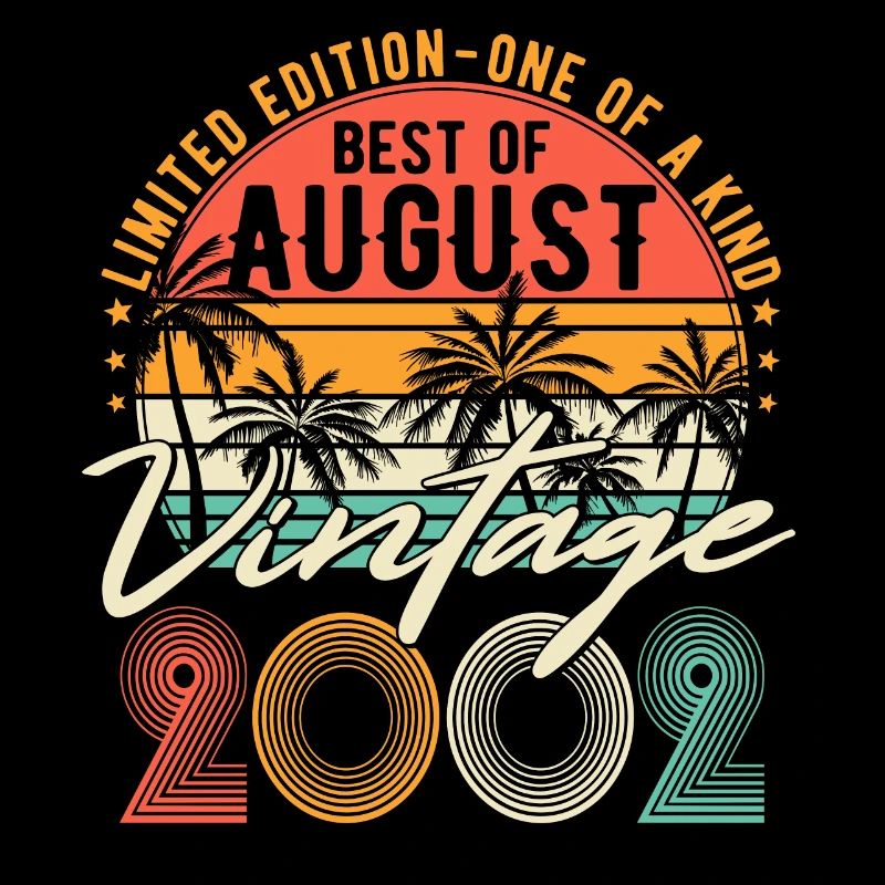 Août 2002 Vintage Anniversaire Rétro