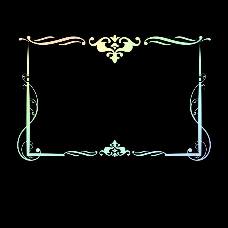 Cadre rectangulaire coloré avec ornements