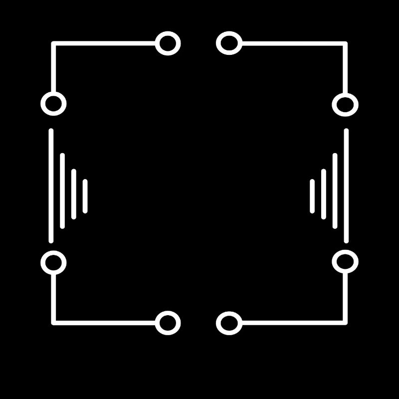 White Futuristic Frame Lines Stroke