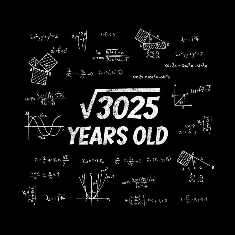 Square root from 3025 - 55th birthday math nerd