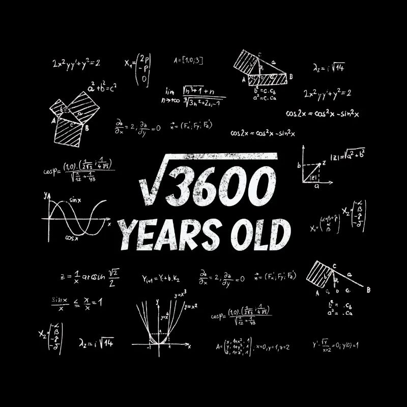 Racine carrée de 3600 - 60e anniversaire math nerd