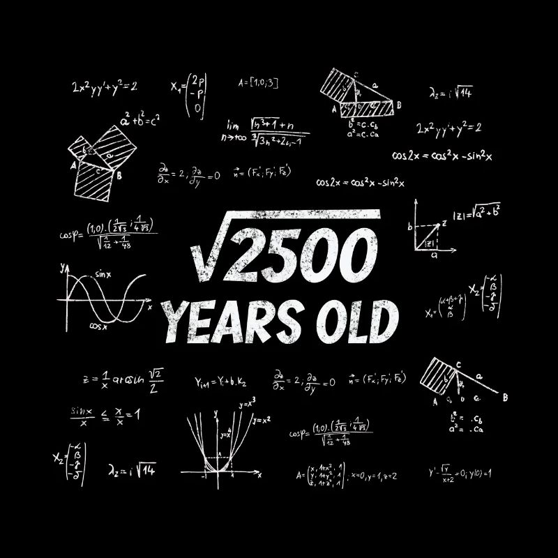 Racine carrée de 2500 - 50e anniversaire math nerd