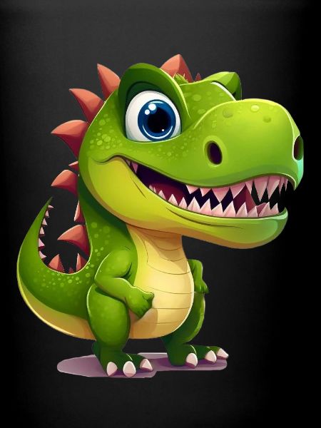 Sunny Green Dino Smile Tee Design