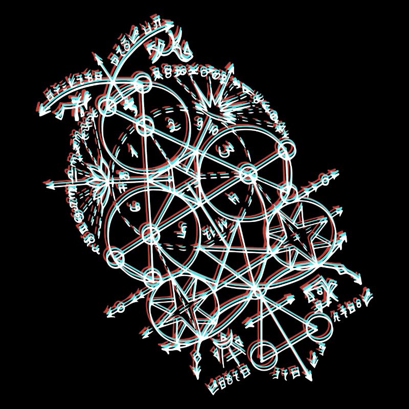 Orbite géométrique anaglyphe
