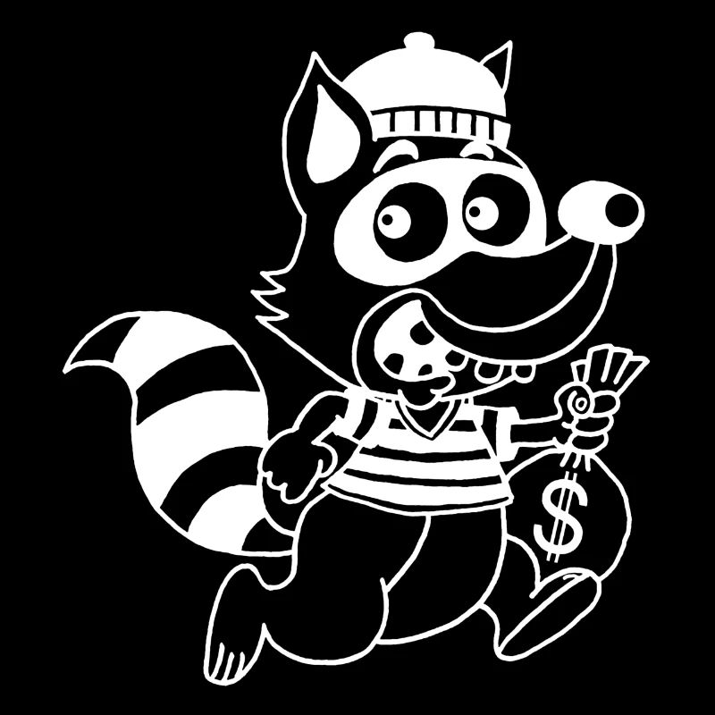 Dieb Waschbär (Weiß)