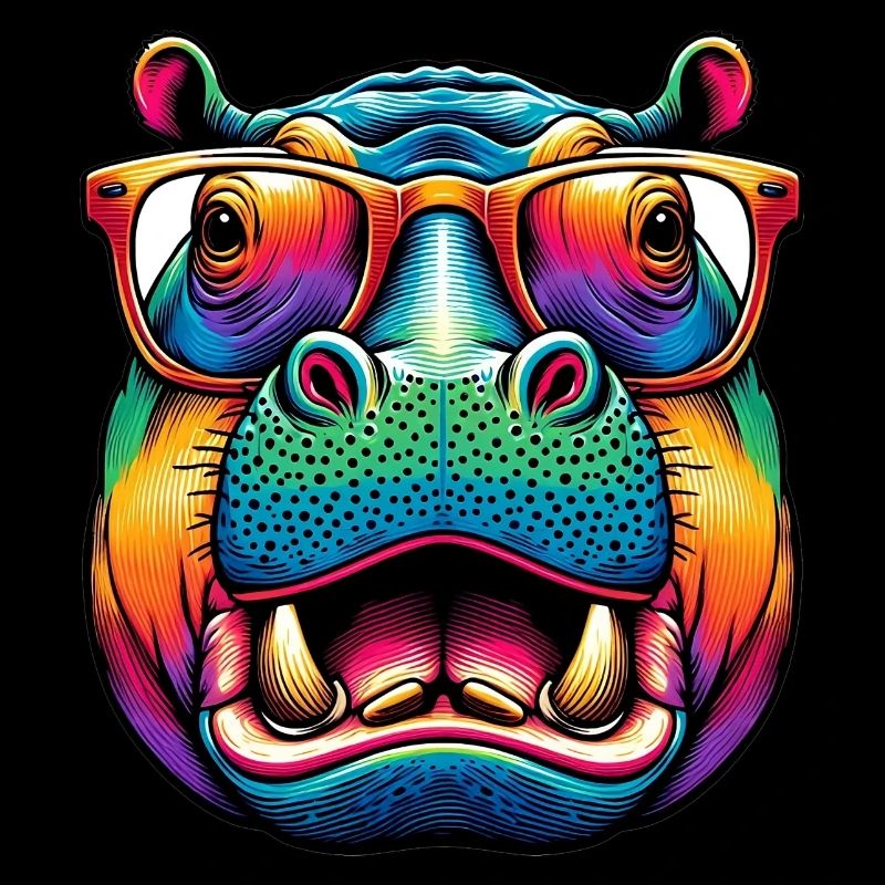 Hippopotamus with Glasses