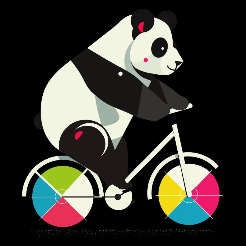 Panda on Bicycle – Funny & Creative Illustration