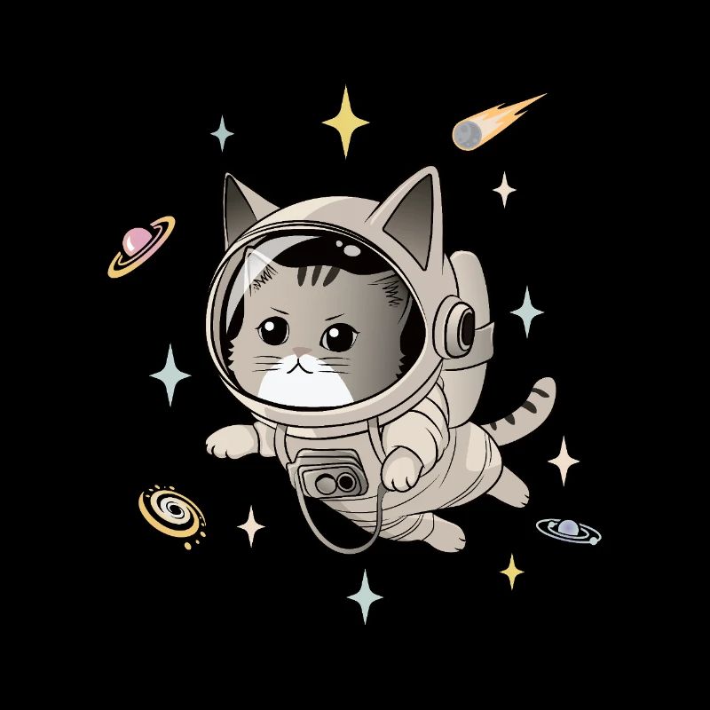 Chat astronaute dans l’espace