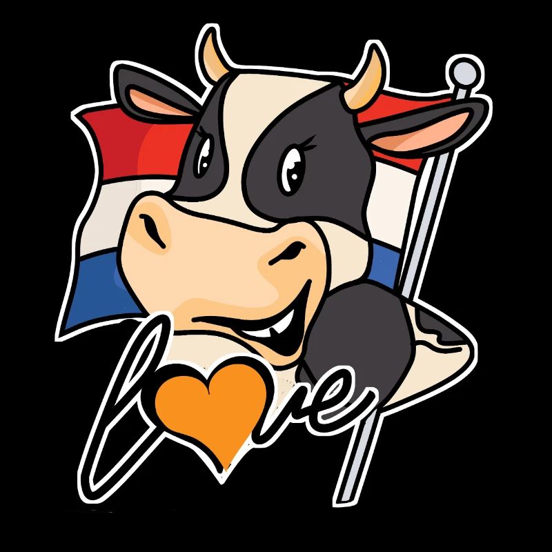 Vache avec drapeau et cœur