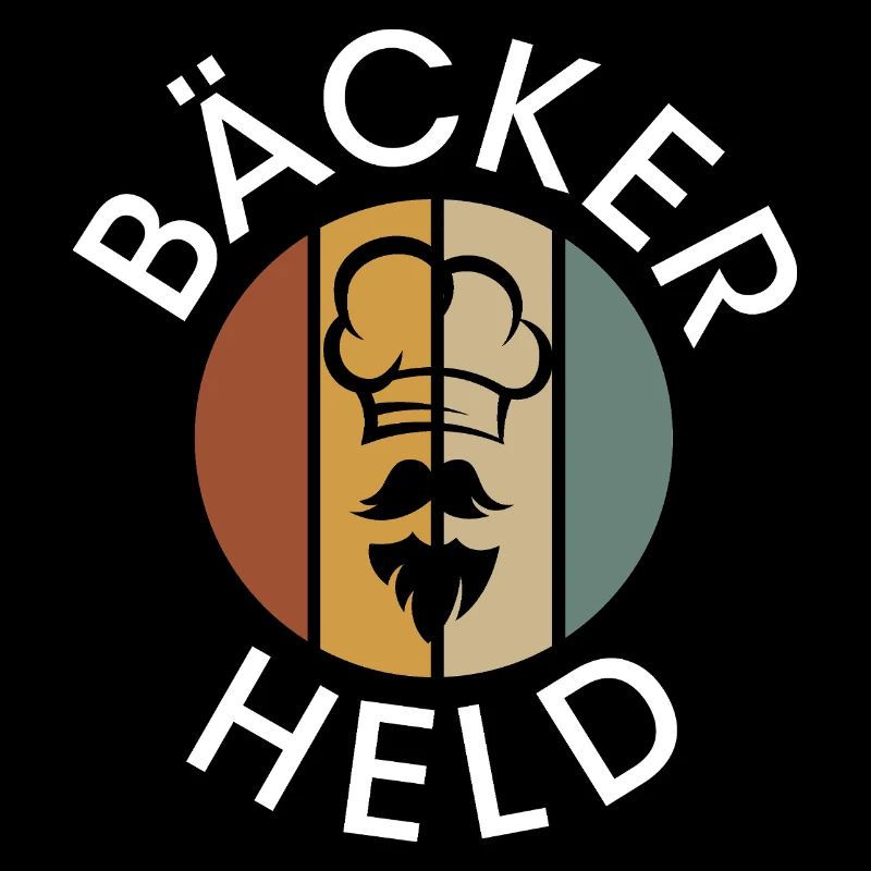 vintage Bäcker Logo - retro Bäckerei mit Bart