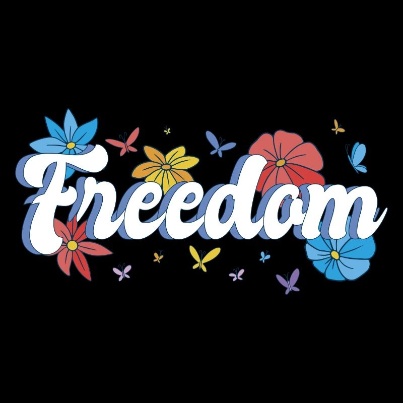 Freedom Blumen Schmetterlinge Freiheitsdesign