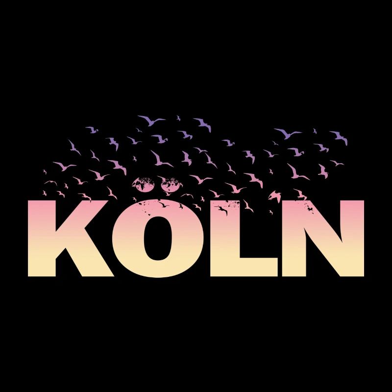 Cologne Germany City Font Birds Skyline