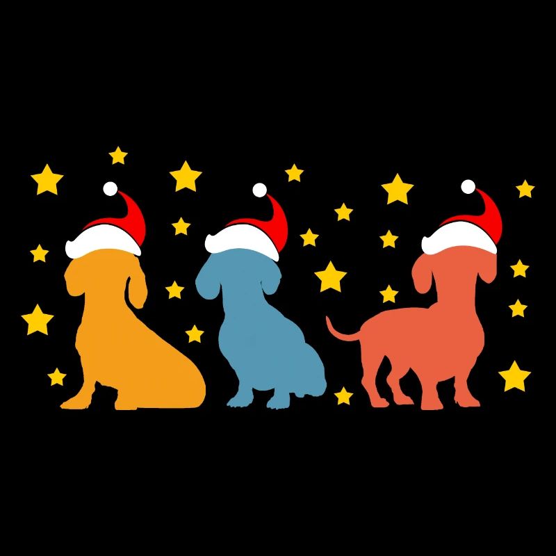 Teckel comme Père Noël Père Noël avec casquette rouge